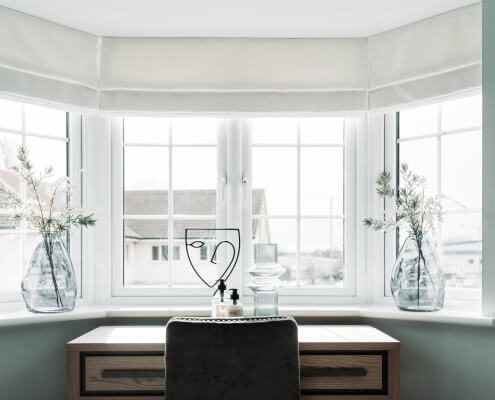 The view from a dressing table and bay window in a Cavanna show home