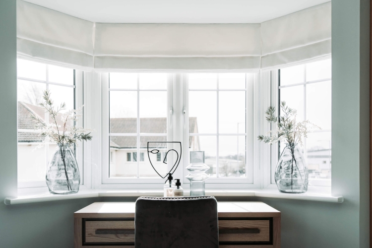 The view from a dressing table and bay window in a Cavanna show home