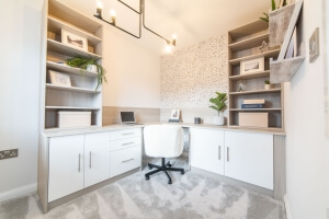 Photo of a furnished home office in a new Cavanna home