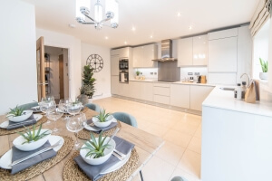 Picture of spacious open plan kitchen/dining area in Equinox 1 show home
