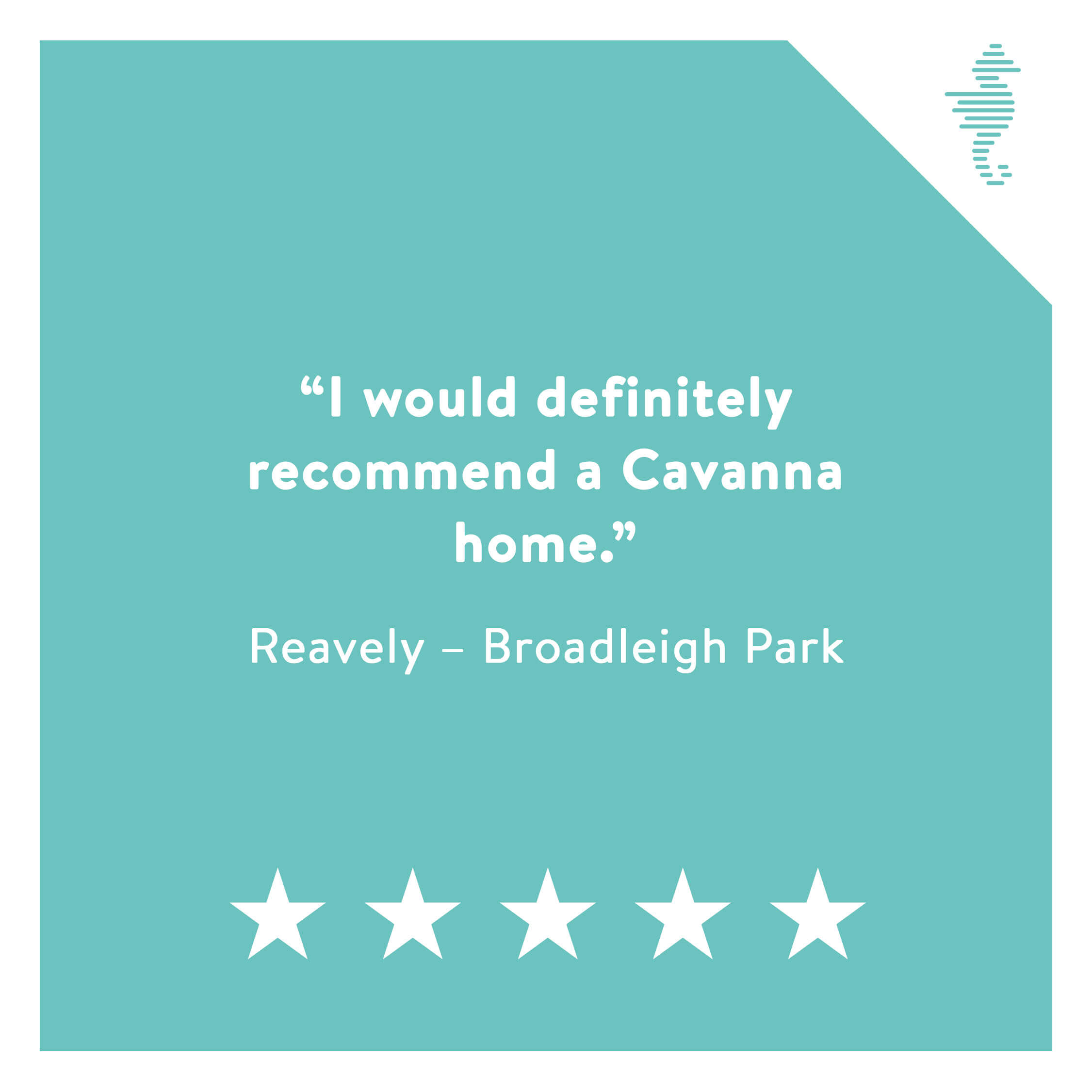 TrustPilot review which reads: "I would definitely recommend a Cavanna home."