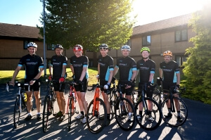 Picture of the Cavanna Homes cycling Team with the bikes