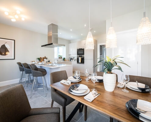 The kitchen at the Belstone show home in Bude