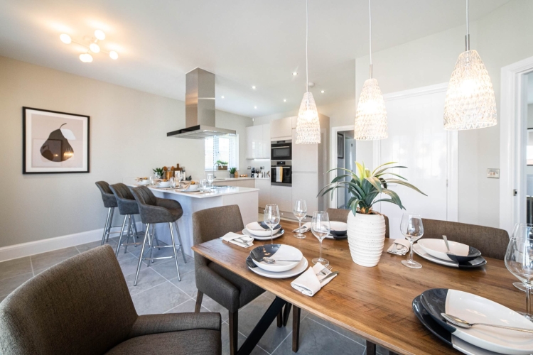 The kitchen at the Belstone show home in Bude