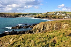 Image of Bude beach from the upper headland