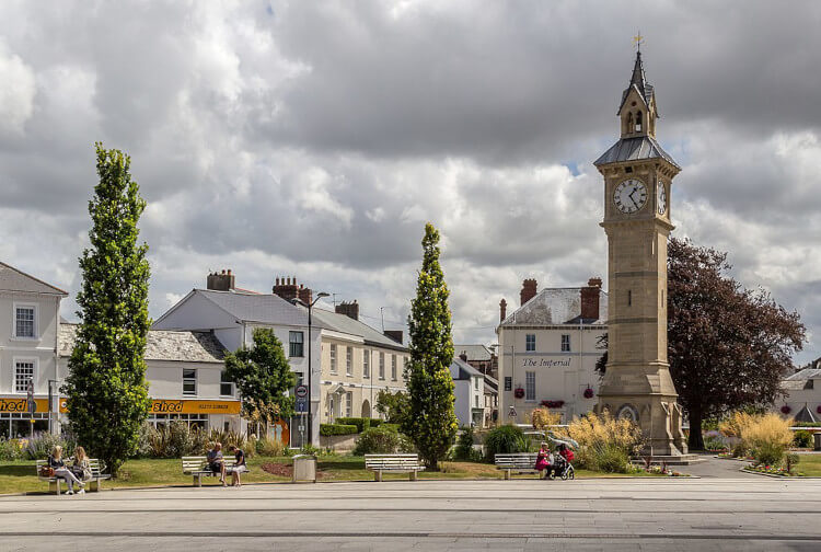 Barnstaple square, with the clock tower at its centre