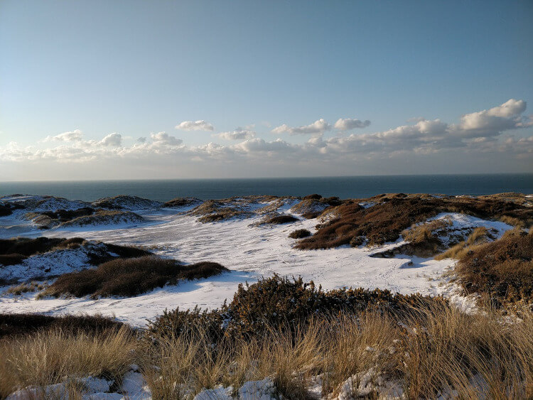 Cornwall beaches in the snow